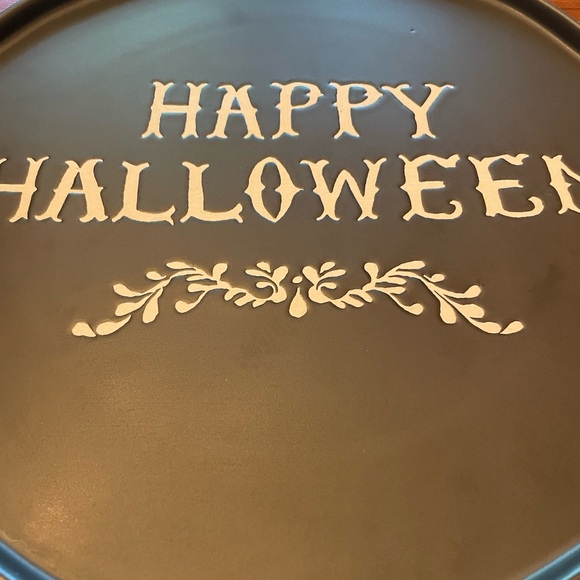 Target Threshold 13” Happy Halloween Matte Stoneware Platter with Gold tools - Picture 4 of 10